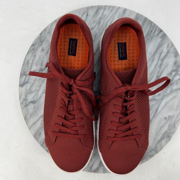 Swims Breeze Tennis Knit Sneaker Mens 9 Garnet Synthetic Mesh Low Top Shoe 21285 - Picture 8 of 11